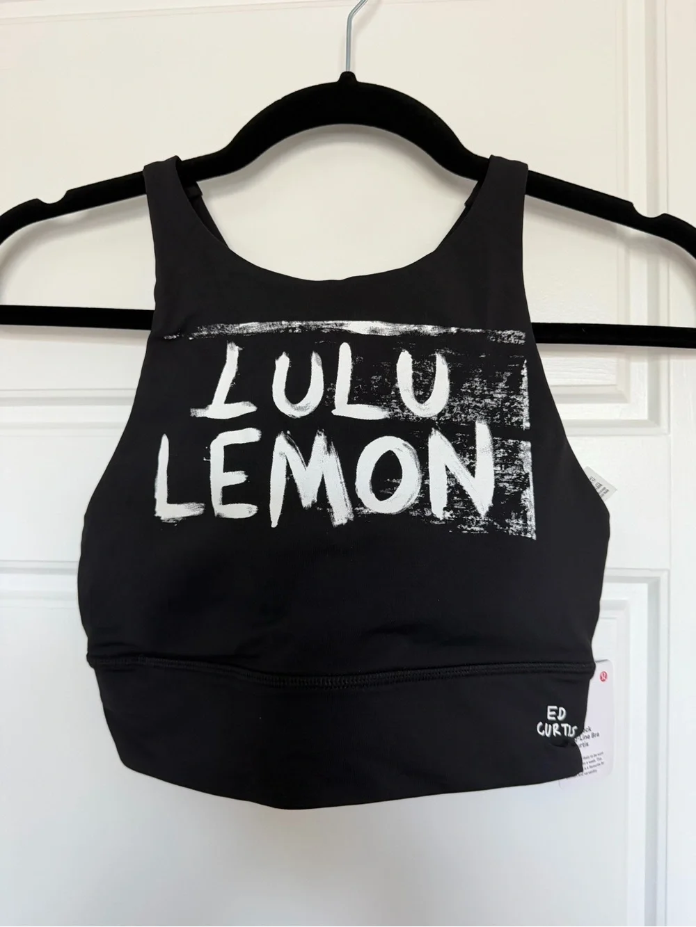 NWT Lululemon Energy High Neck Long Line Bra Black Size 6